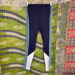 Koral Black Transition Evanesce Velvet Stripe High Rise Leggings Size Small